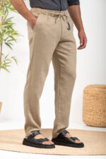 Λινό Παντελόνι Vittorio 500-24-ISLAND BEIGE - Image 2