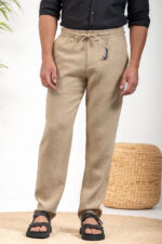 Λινό Παντελόνι Vittorio 500-24-ISLAND BEIGE - Image 3
