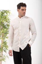 Λινό Πουκάμισο Vittorio 800-24-402 Beige - Image 2