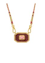 NECKLACE-BURGUNDY YUCATAN